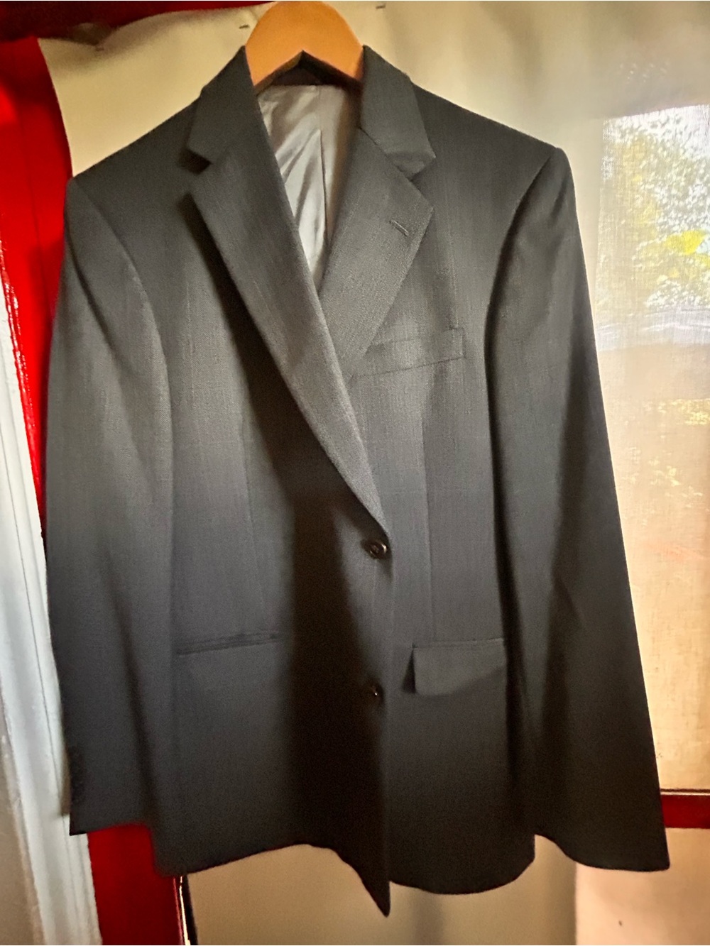 Burberry Men's Charcoal Gray Two-Button Suit Jacket